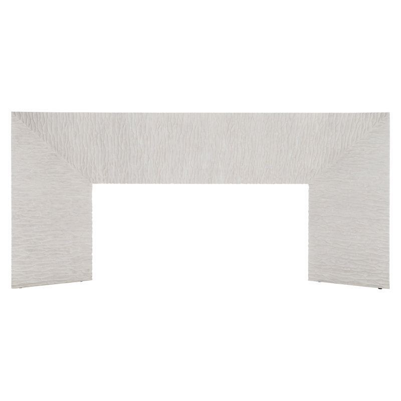 Off-White Rectangular Wood Console Table with Textured Surface