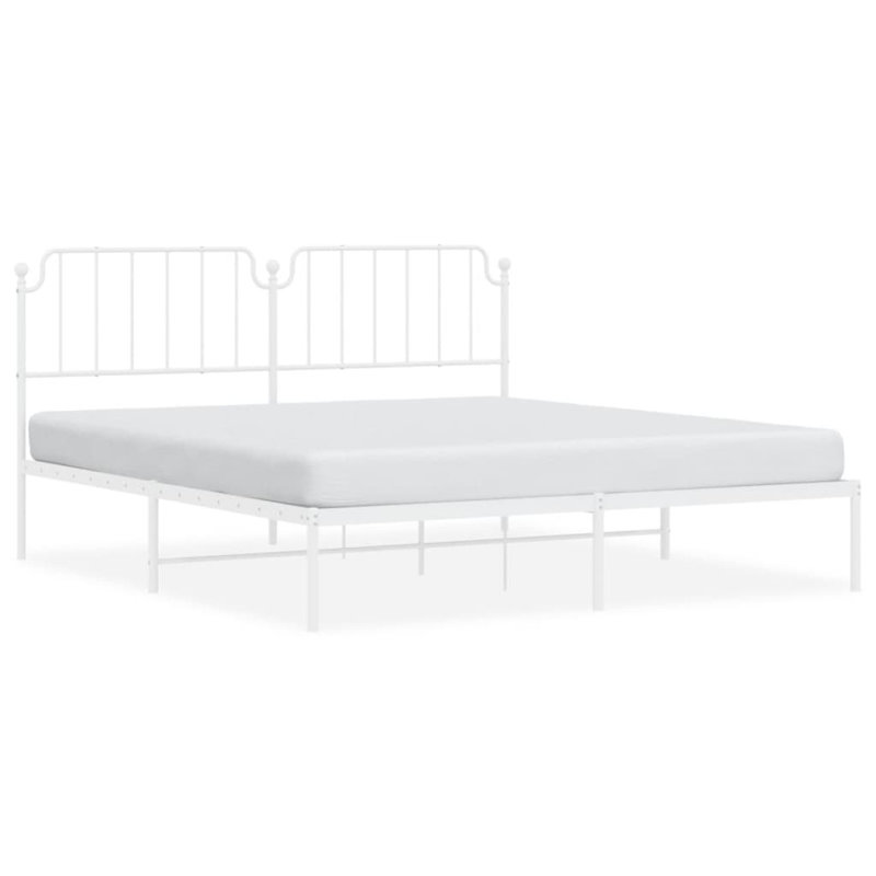 Chuckie SvidaXL Metal Bed Frame, Sturdy Steel, No Mattress, Black, California King
