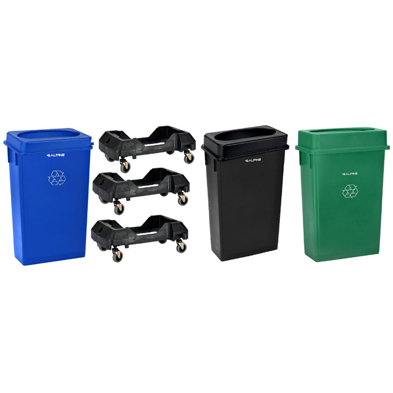 Poubelle commerciale 23 gallons, chariot et couvercle basculant