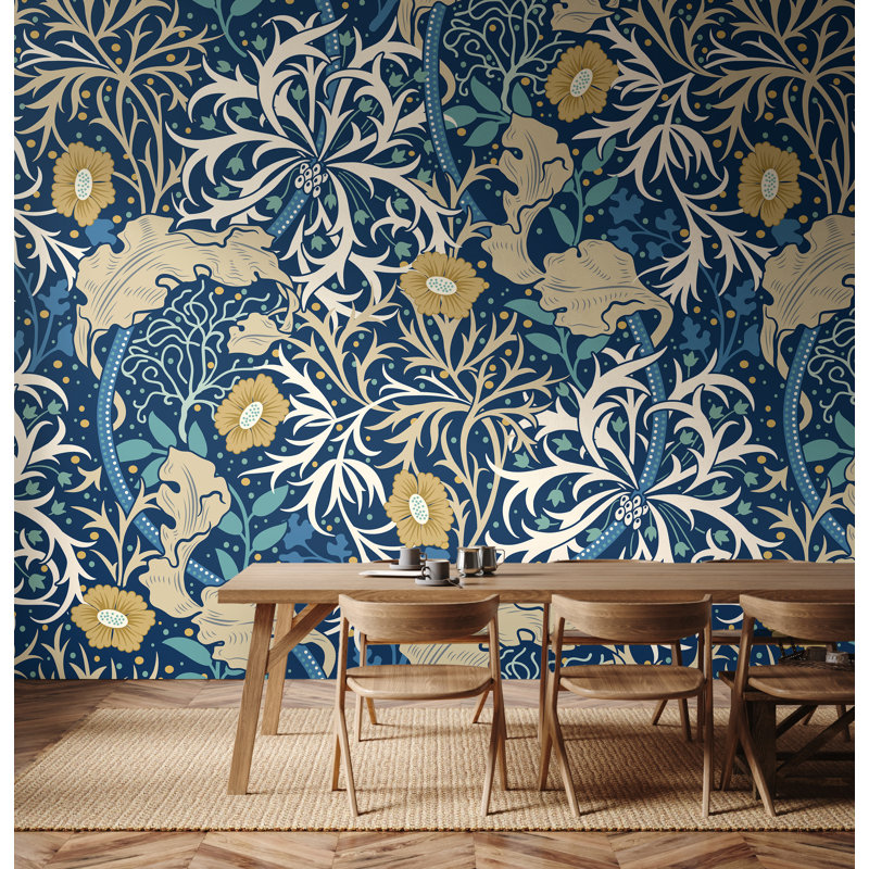 ClassicLiving Trailing Seaweed Garden Matte Roll, 300cm L x 240cm W, Ink/Petrol