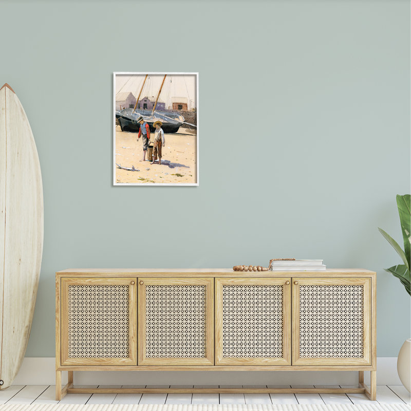 Femme à l'ancienne, H 30 po x l 24 po x P 1,5 po, Giclée encadrée blanc bord de mer