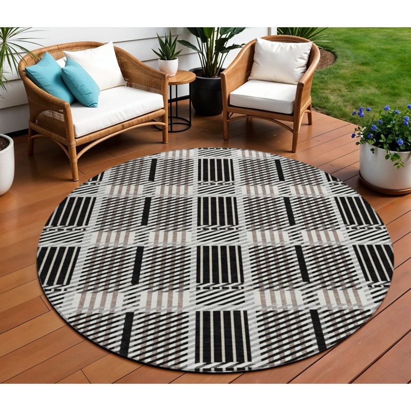 Tapis rond noir 8 po