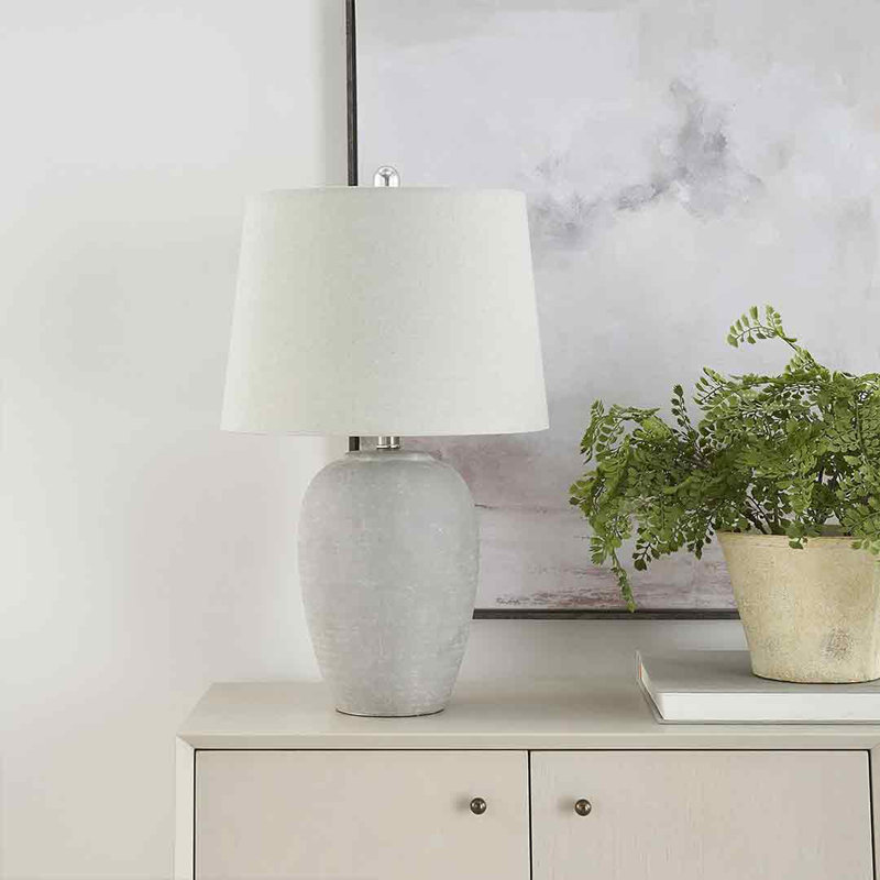 Lampe de table en céramique Brejon, Gris rétro, Gris
