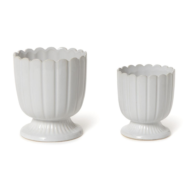 Ensemble de 2 pots à fleurs d'intérieur et d'extérieur en céramique