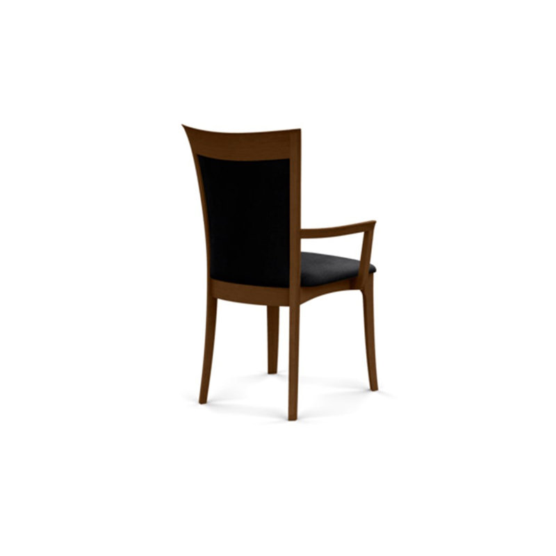 Morgan Upholstered Arm Chair, Saddle Cherry, Microseude Onyx
