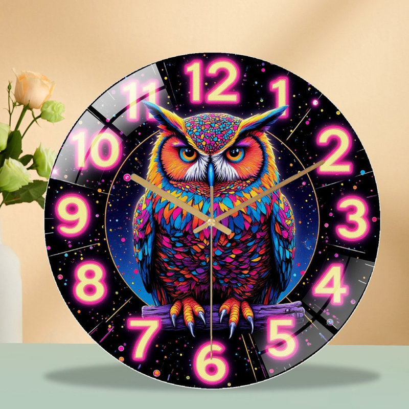 Horloge murale Neon Owl