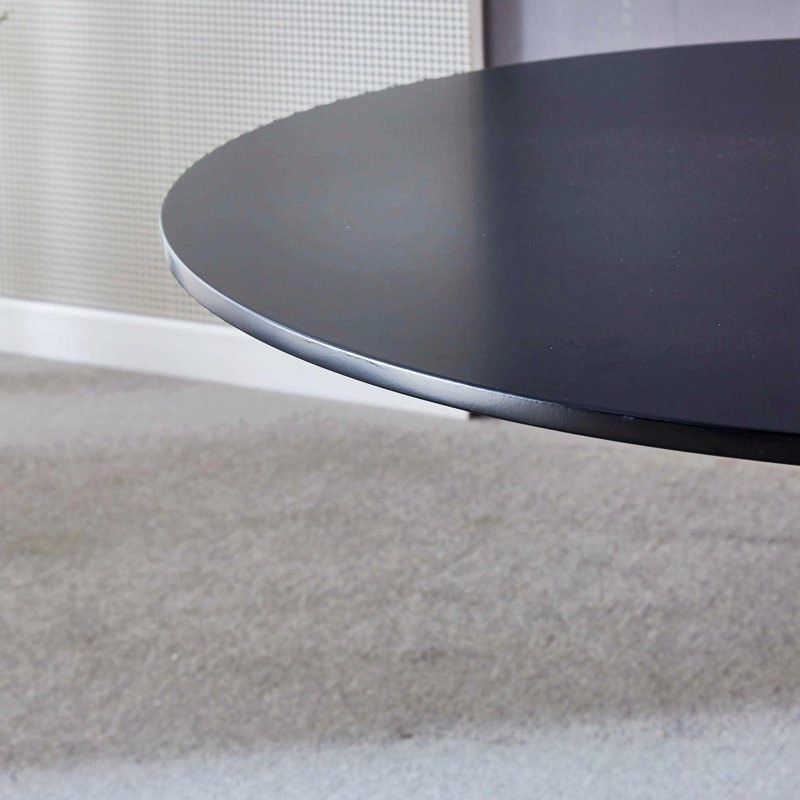 32"Modern Round Dining Table with Round MDF Table Top,Metal Base, Leisure Coffee Table, Black, 28.74" H x 31.5" W x 31.5" D
