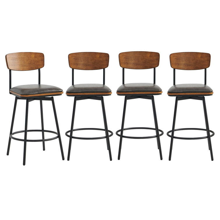 Putney Swivel Upholstered Counter Stool with Metal Frame
