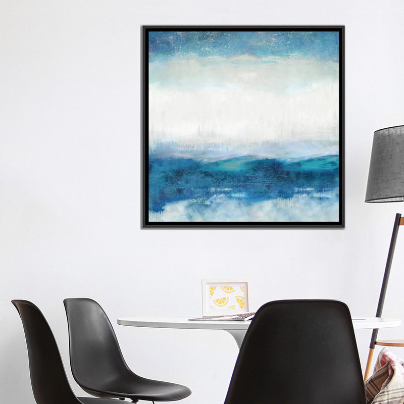 «Aqua Motion», reproduction sur toile, H 18 po x l 18 po x P 1,5 po, Toile encadrée noire, Pas de tapis