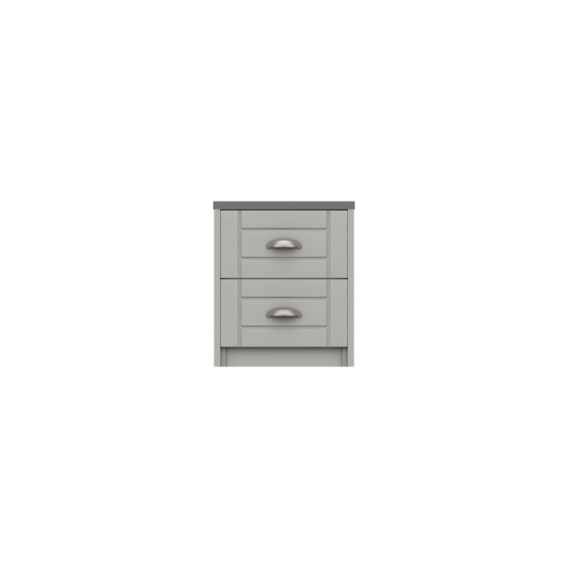 Newhaven 43.4cm W Manufactured Wood Bedside Table, Dust Grey/Light Grey
