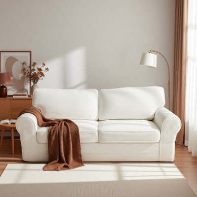 83" Curved Arm Sofa, Corduroy Fabric, No Assembly Required by Red Barrel Studio