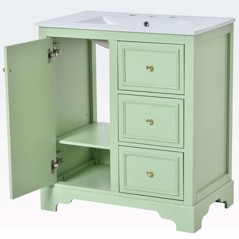 Armoire de salle de bain Tharun, Vert