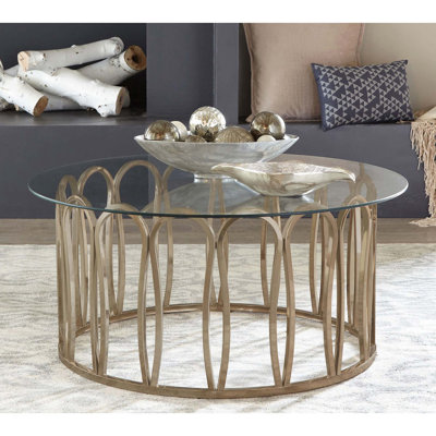 Table basse moderne avec plateau en verre trempé Modern