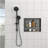 19" X 15" Stainless Steel Shower Niche Double Shelf, Gunmetal Black