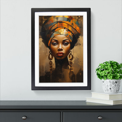 XYZ-FRM-V1223-1771 African Woman Dadaism - Single Picture Frame Print on Wood