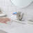 Bathroom Sink Faucet LED Light 3 Colors Changing Waterfall Glass Spout Hot Cold Water Mixer Single Handle One Hole Deck Mounted Bathroom Faucet