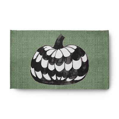 Tapis en chenille à motif citrouille à motif d'automne CRH1316GR6