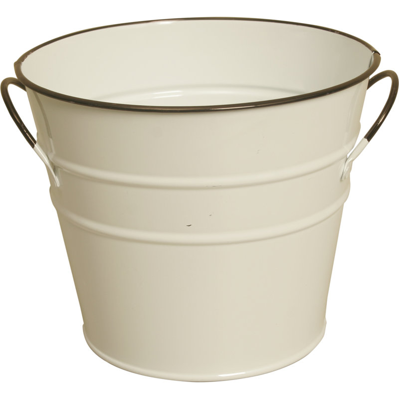 Veltri Handmade Metal Pot Planter, 6" H x 7" W X 7" D