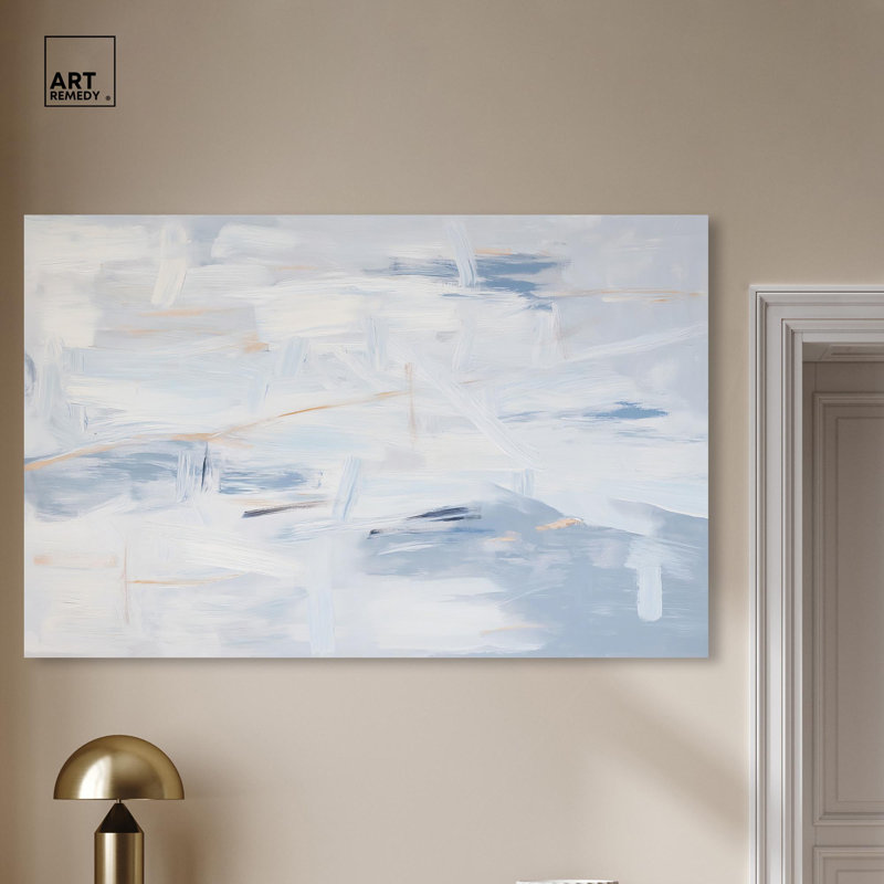 Art Remedy, toile abstraite neutre, Toile tendue, H 36 po x l 54 po