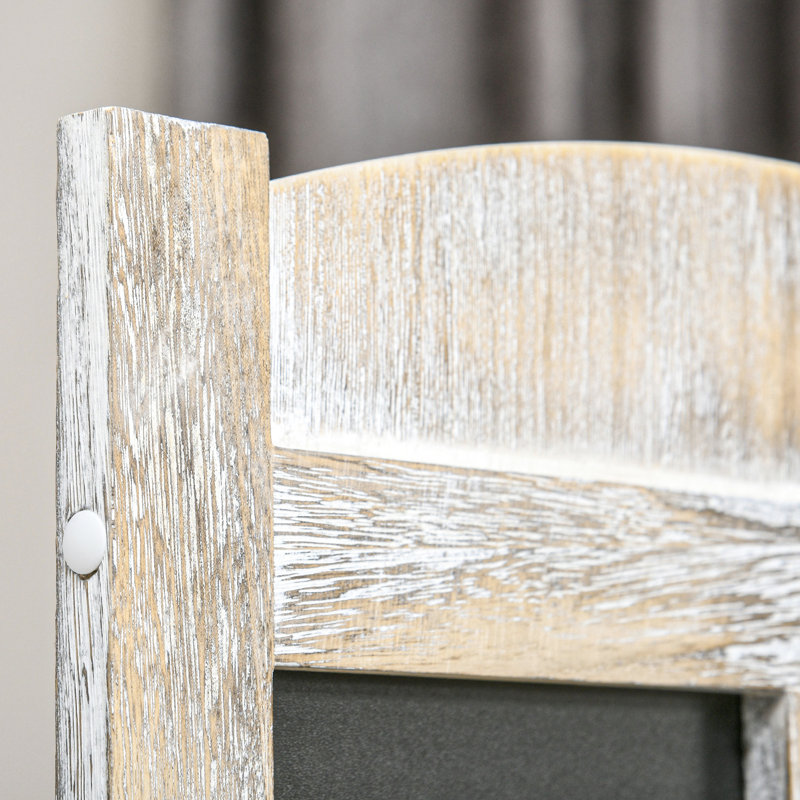 Paravent portable de 5,6 pi de hauteur, écran d'intimité à 4 panneaux de style avec planches noires, cloison en bois pour les écrans de la maison, écran, bureau