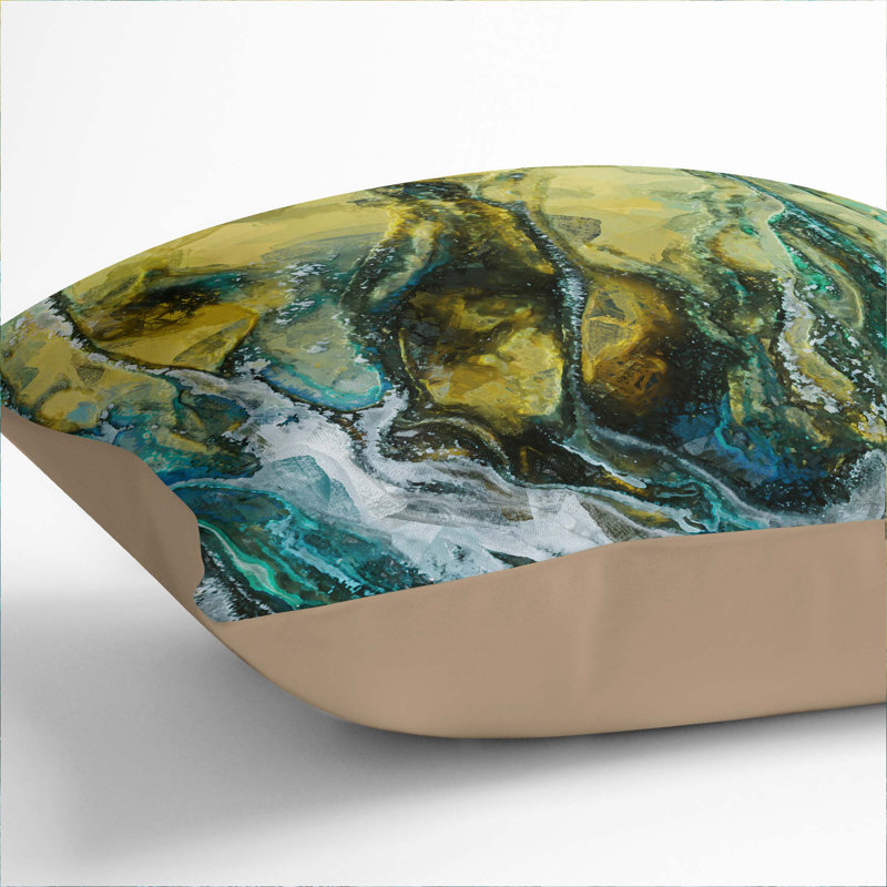 Abstract Square Cushion, 40cm H x 40cm W x 15cm D, Stone