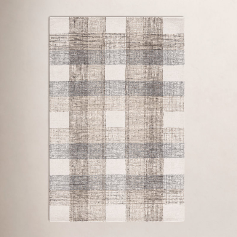 Hand-Tufted Wool Plaid Rug, Rectangle 9' x 12'