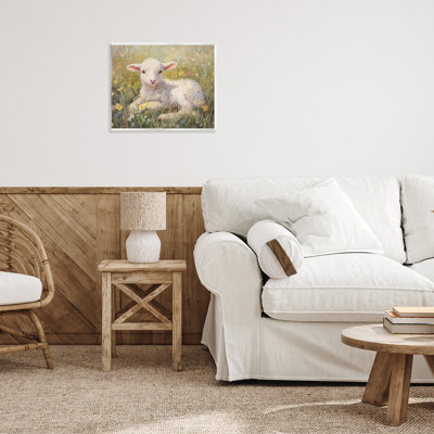 Plaque murale agneau soleil en fleurs, design par Petal Prints Design