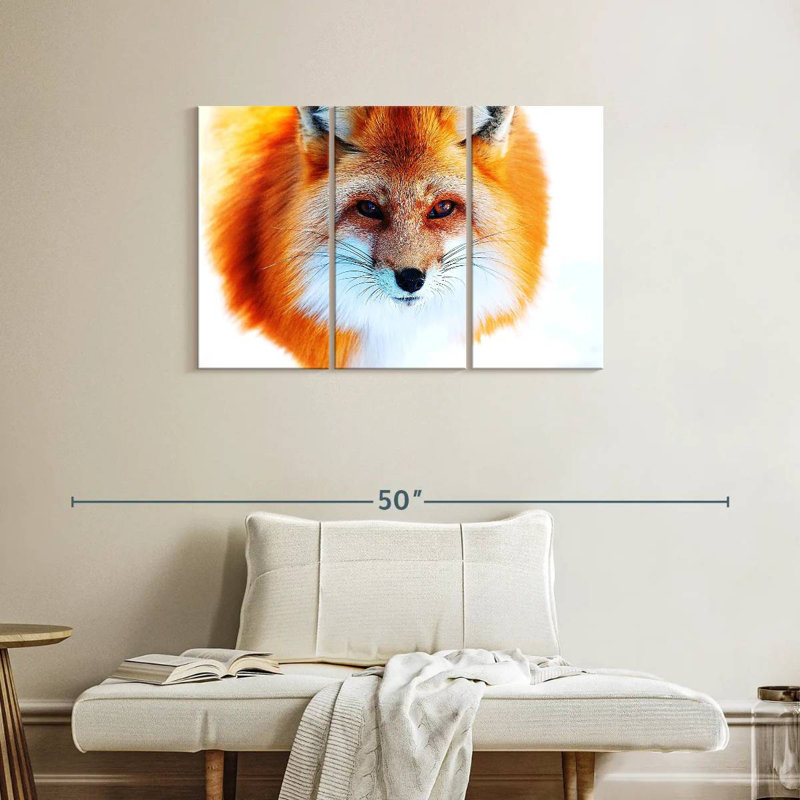 Visage de renard roux Brampt, H 24 po x l 38 po