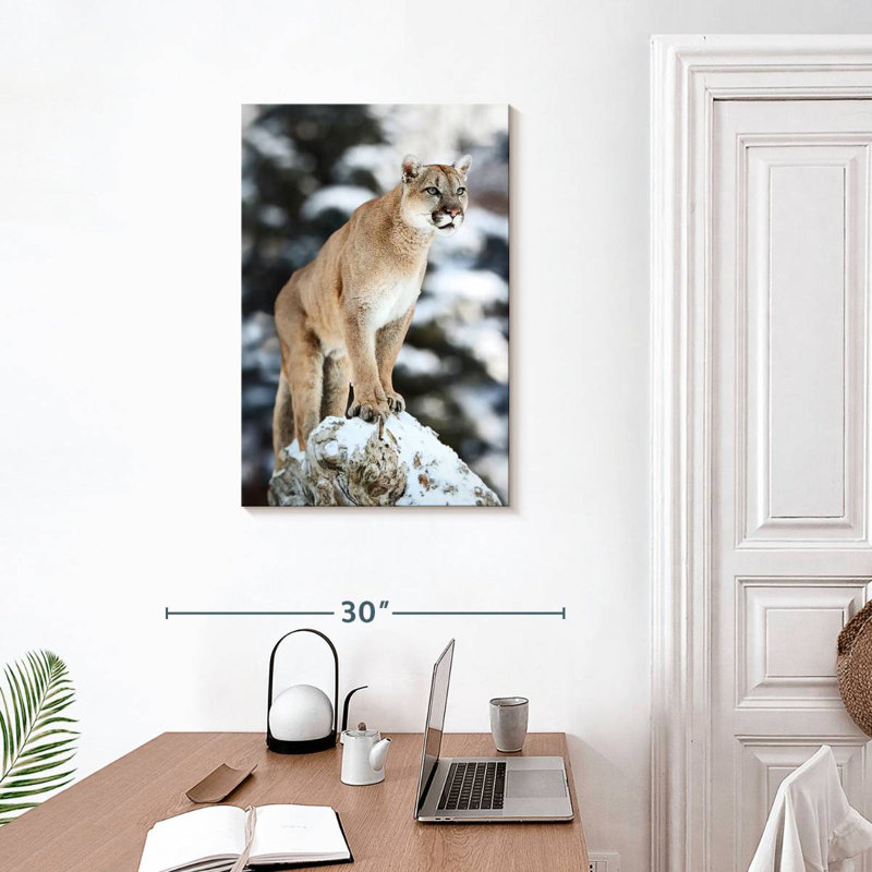 Brampt Winter Forest Cougar, 30" H x 20" W