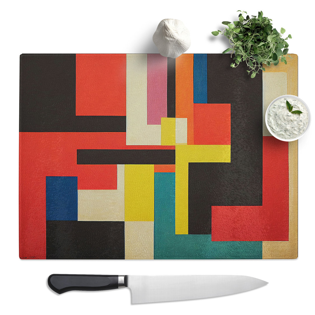 Modern Bauhaus Art Vol.4 Abstract  Glass Chopping Board