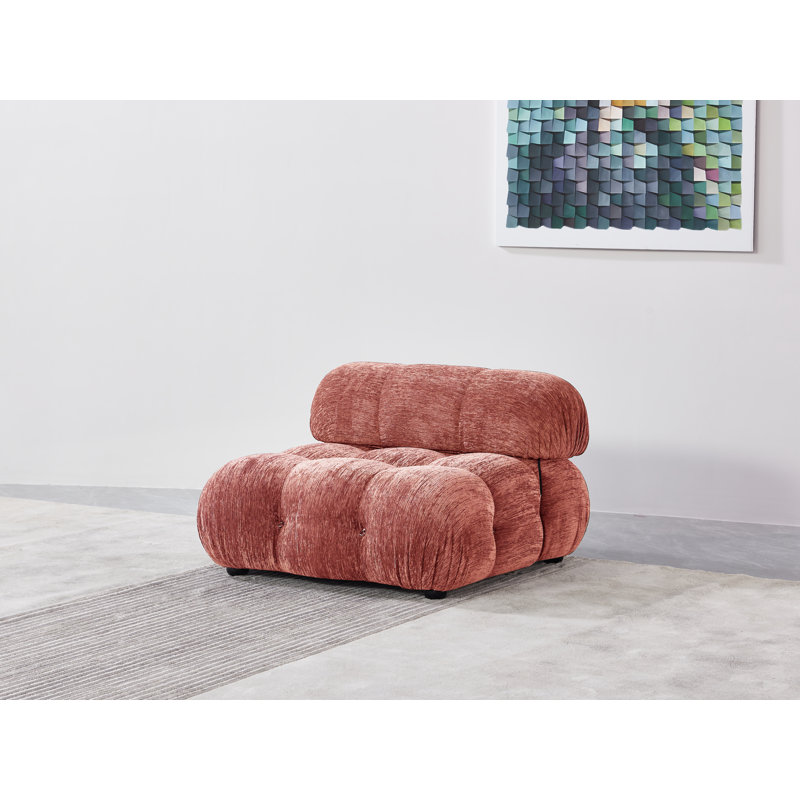 Zaleigh Upholstered Slipper Chair, Pink 100% Polyester