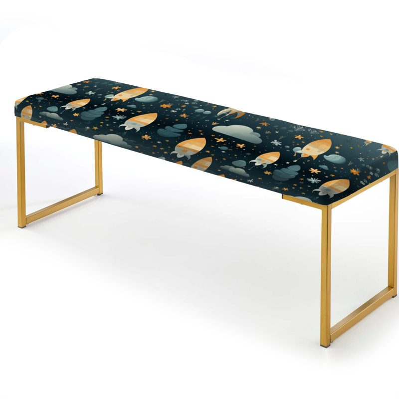 Chambre pour enfant Space Rocket - Banc rembourré doré pour chambre d'enfant