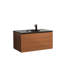 Breezevale 36 po L x 21 po P 2 tiroirs Meuble-lavabo avec évier simple et Comptoir en Quartz noir d'ingénierie