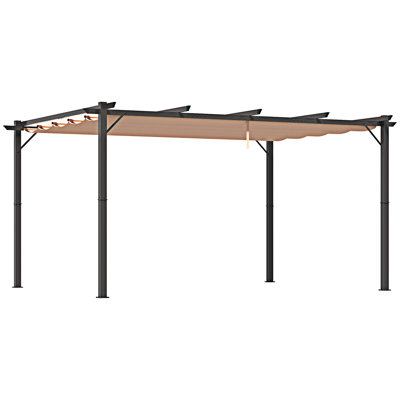 Outdoor Patio Pergola With Retractable Pergola Canopy