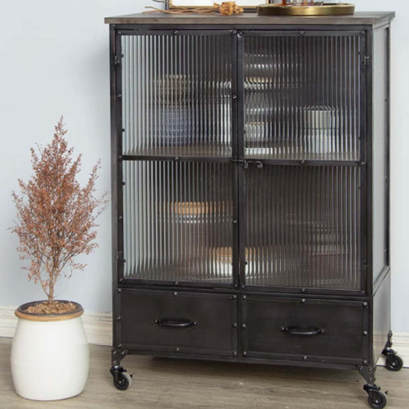 Industrial Style Old Iron Sideboard Bookcase