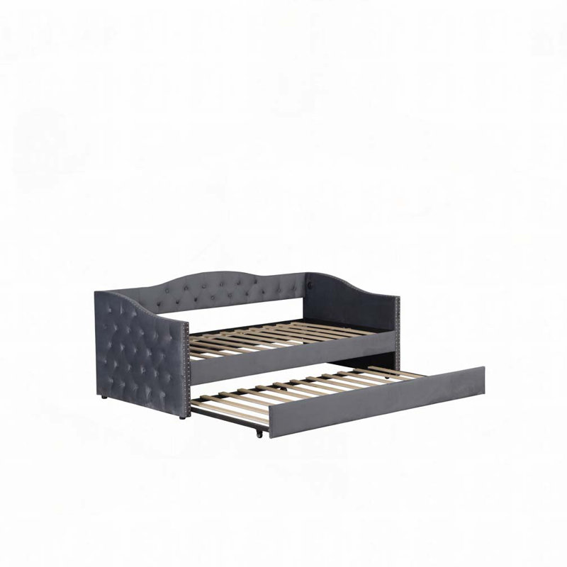 Lit de jour rembourré avec couchette et conception de chargement USB,