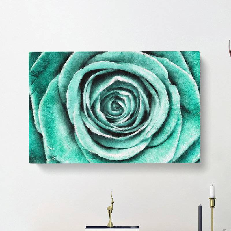 Mint Green Rose - Wrapped Canvas, 50cm H x 76cm W x 3cm D