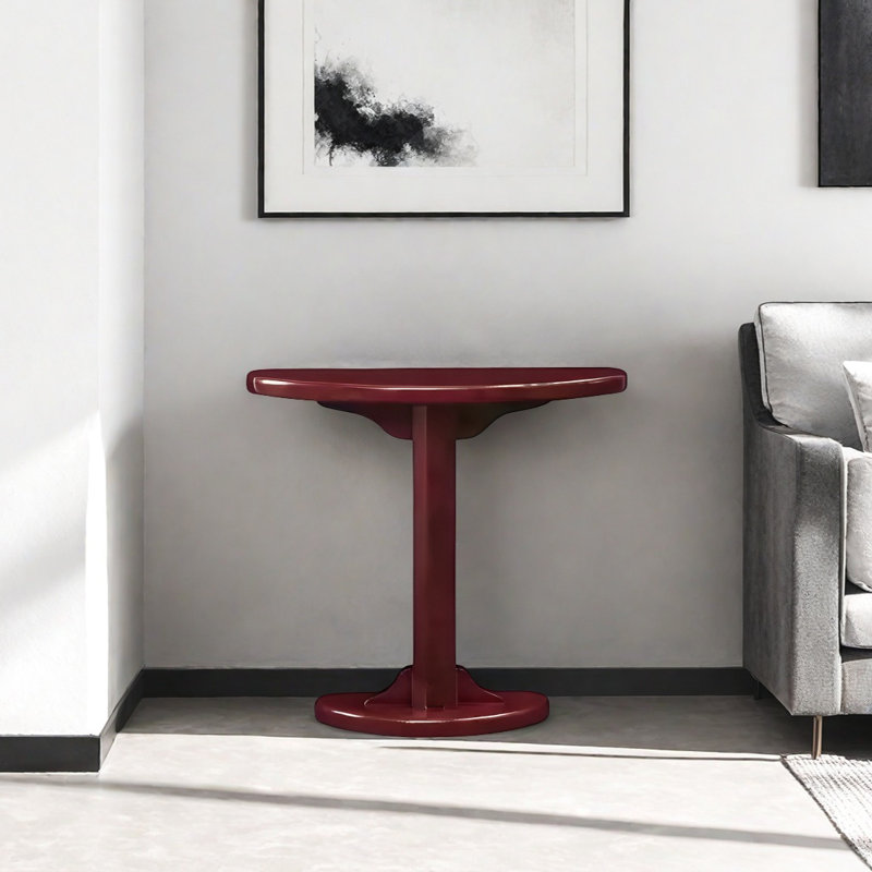 All Solid Wood Narrow Console Table, Red Wood, 31.5" H x 35.43" W x 9.84" D