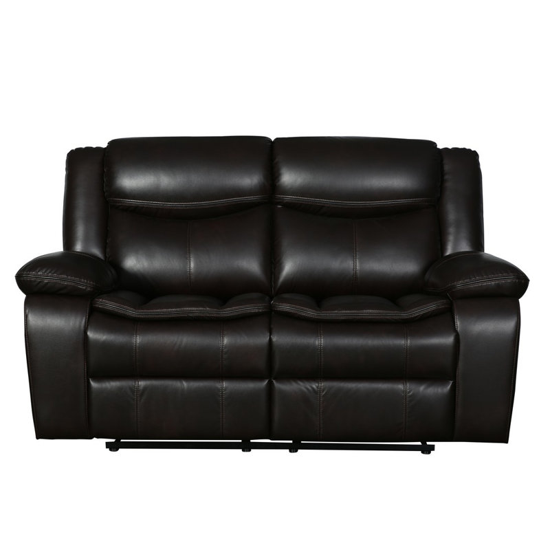 Apollonie 64'' Faux Leather Reclining Loveseat, Brown Faux Leather