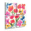 Ensemble de 4 panneaux - Suzanne Allard «Loose Watercolor Blooms 23», art mural sur toile pour le salon, la chambre à coucher ou le bureau 
