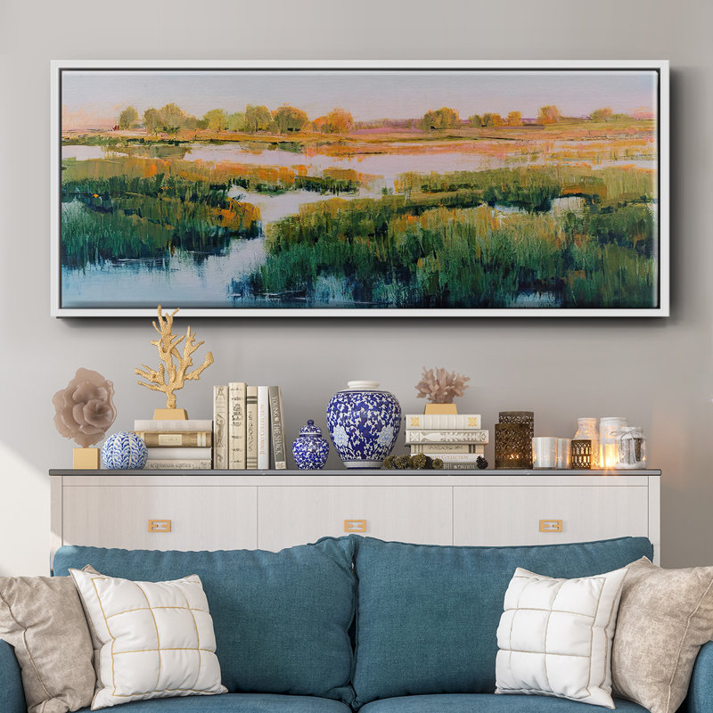 Marshland View II - toile encadrée, H 12 po x l 30 po