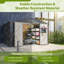 Remise de rangement extérieure en métal, remise à outils de jardin toutes saisons avec portes doubles verrouillables, parfaite pour la cour, le patio ou la pelouse - Noir