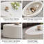 Table basse de rangement ovale cachée 33,46 po - Plateau en verre trempé certifié 3C et table basse de rangement blanche moderne en cuir de qualité supérieure pour le salon-133293667