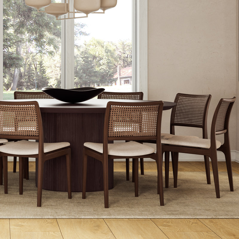 Modern Brazilian Upholstered Dining Chair, Medley Ivory