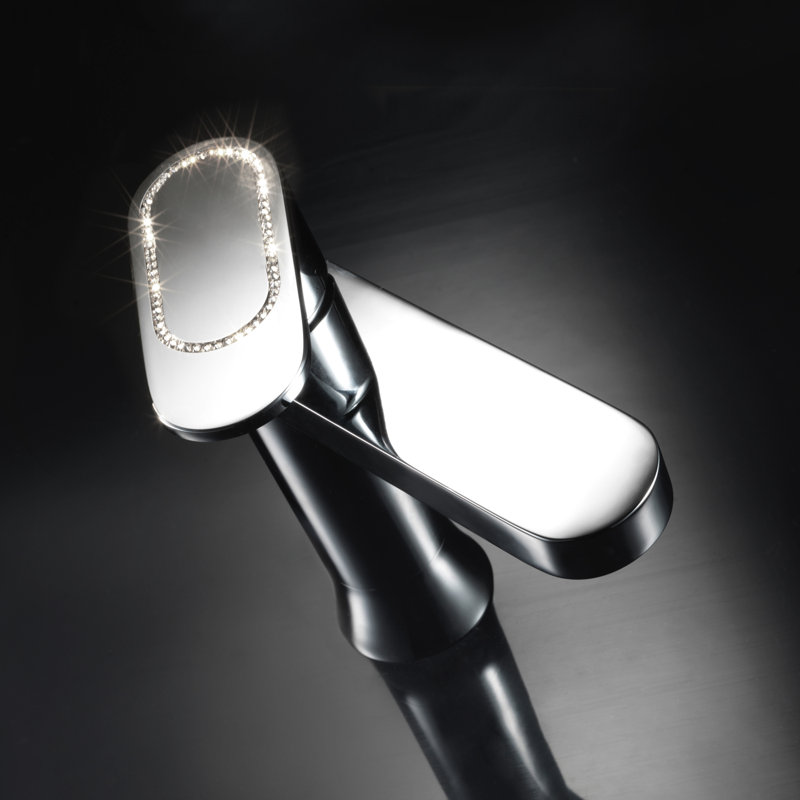 Prestige Swarovski Ring Crystal Bathroom Faucet, Polished Chrome