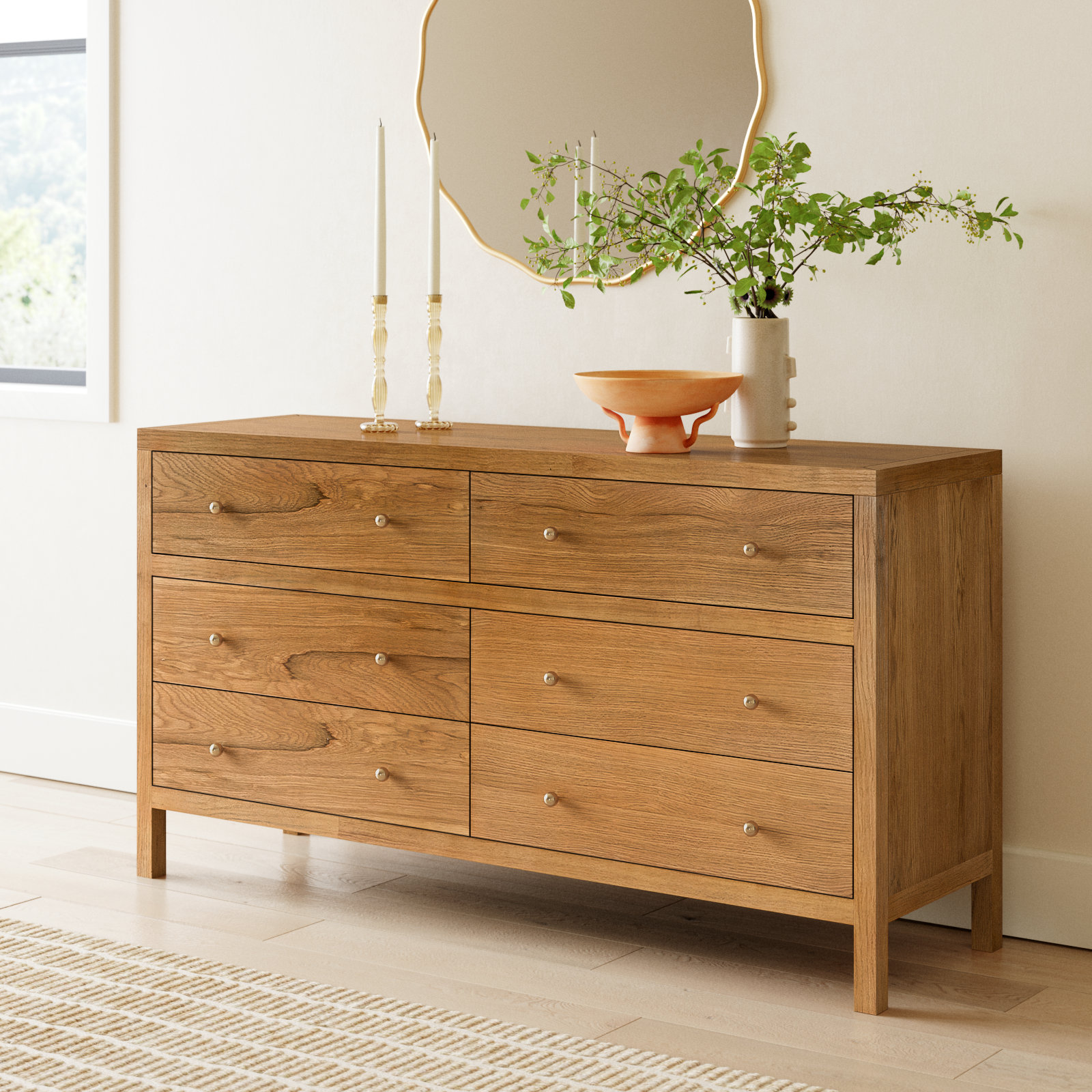 Celine 60" Acacia Double Dresser, Natural