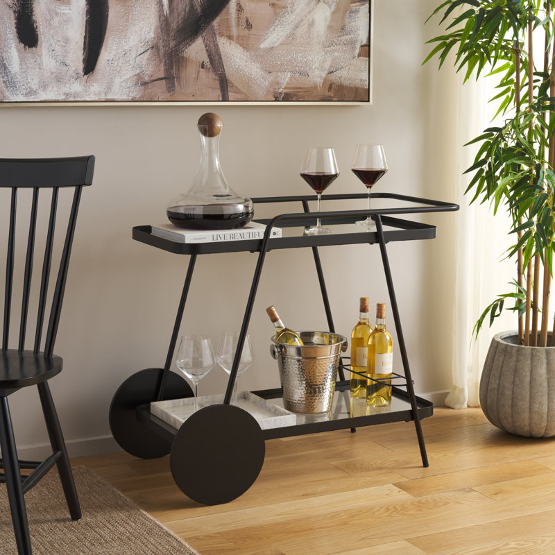 Cullin Metal Bar Cart, Black