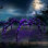 Décorations d'Halloween à l'extérieur d'araignée géante - Décoration d'Halloween d'extérieur éclairée en araignée 4,2 pi, araignée lumineuse avec 90 lumières DEL, piquets de sol, pour les jardins de la véranda