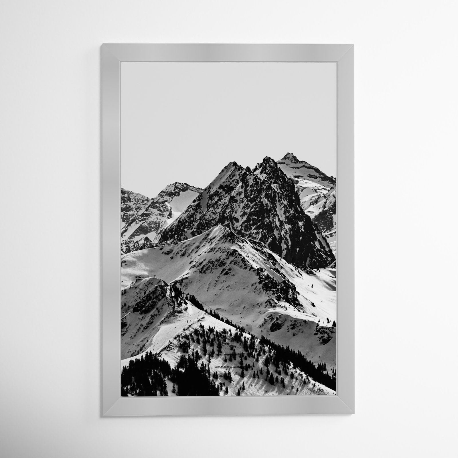 Up The Mountain by Oliver Gal, Silver, 38" H x 26" W x 0.5" D