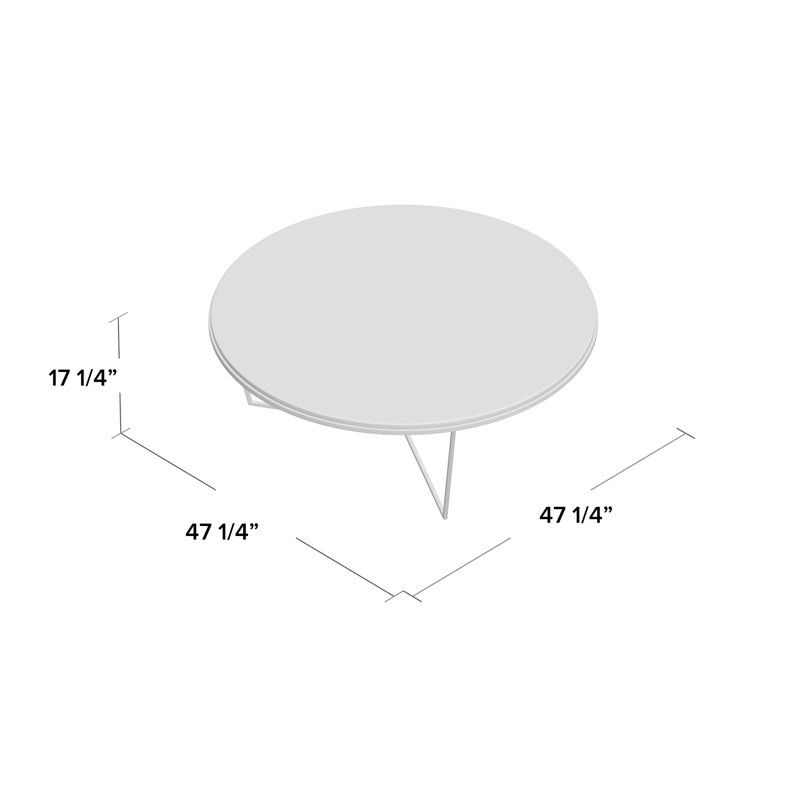 TA Studio Marble Cocktail Table, Brushed Brass, 14.5" H x 35.5" W x 35.5" L
